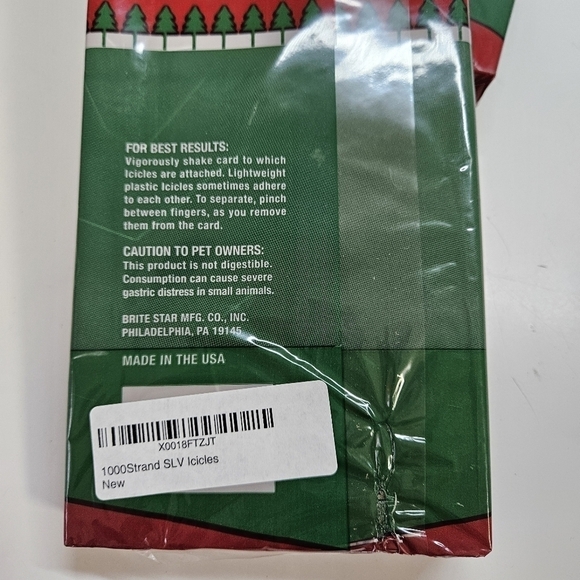 NEW VINTAGE Brite Star Silver Tinsel 18" Icicles 3000 Strands Plus Extras USA - Picture 3 of 3